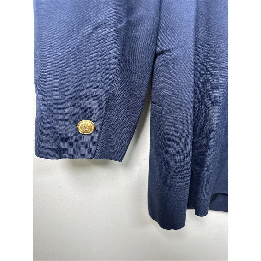 Vintage Talbots Blazer Womens Size 10 Blue One Button Lined Linen Blend USA Made